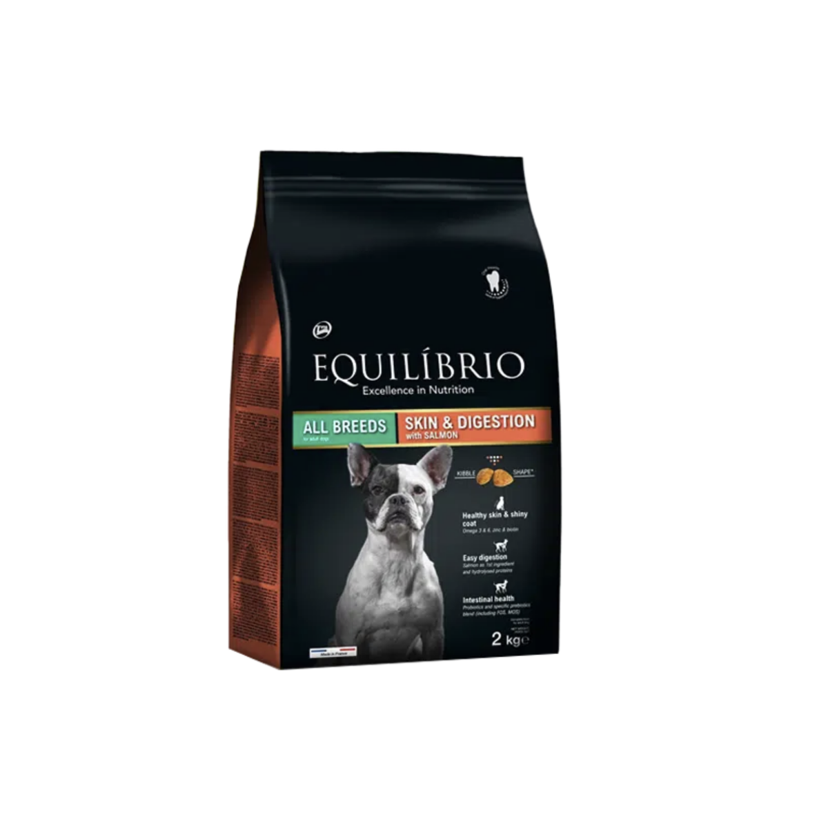 Equilibrio - Skin & Digestion, Adult Dry Dog Food, For All Breeds, With Salmon - 2kg, 12kg