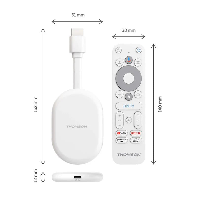 Thomson Google TV Go Cast 150 4K Streaming Stick