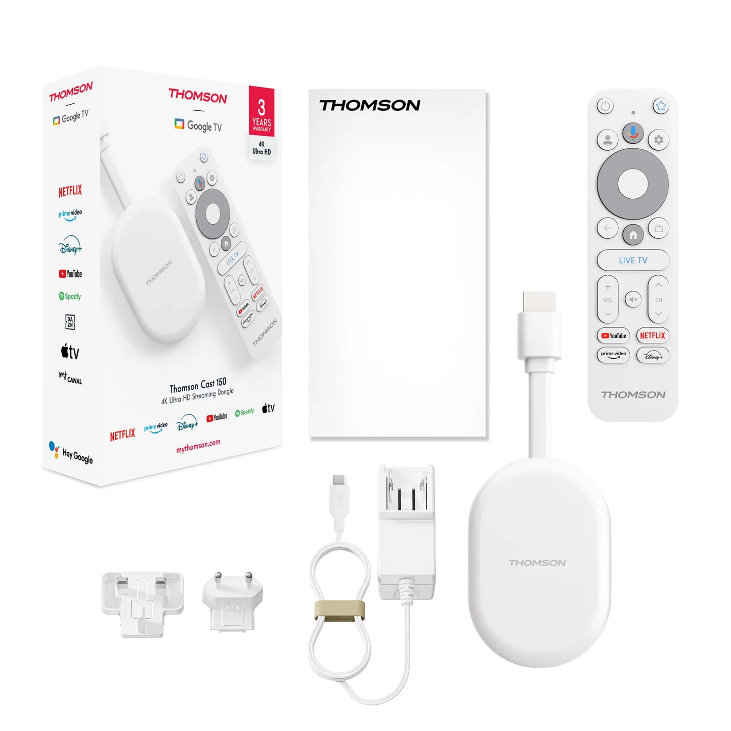 Thomson Google TV Go Cast 150 4K Streaming Stick