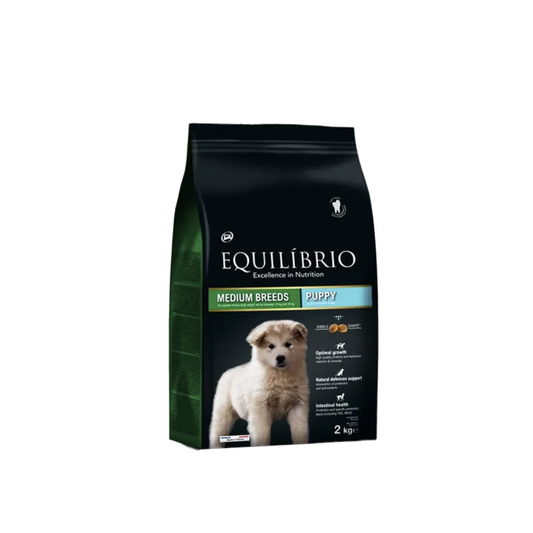 Equilibrio - Medium Breed, Puppy Dry Dog Food, With Chicken - 2kg, 12kg