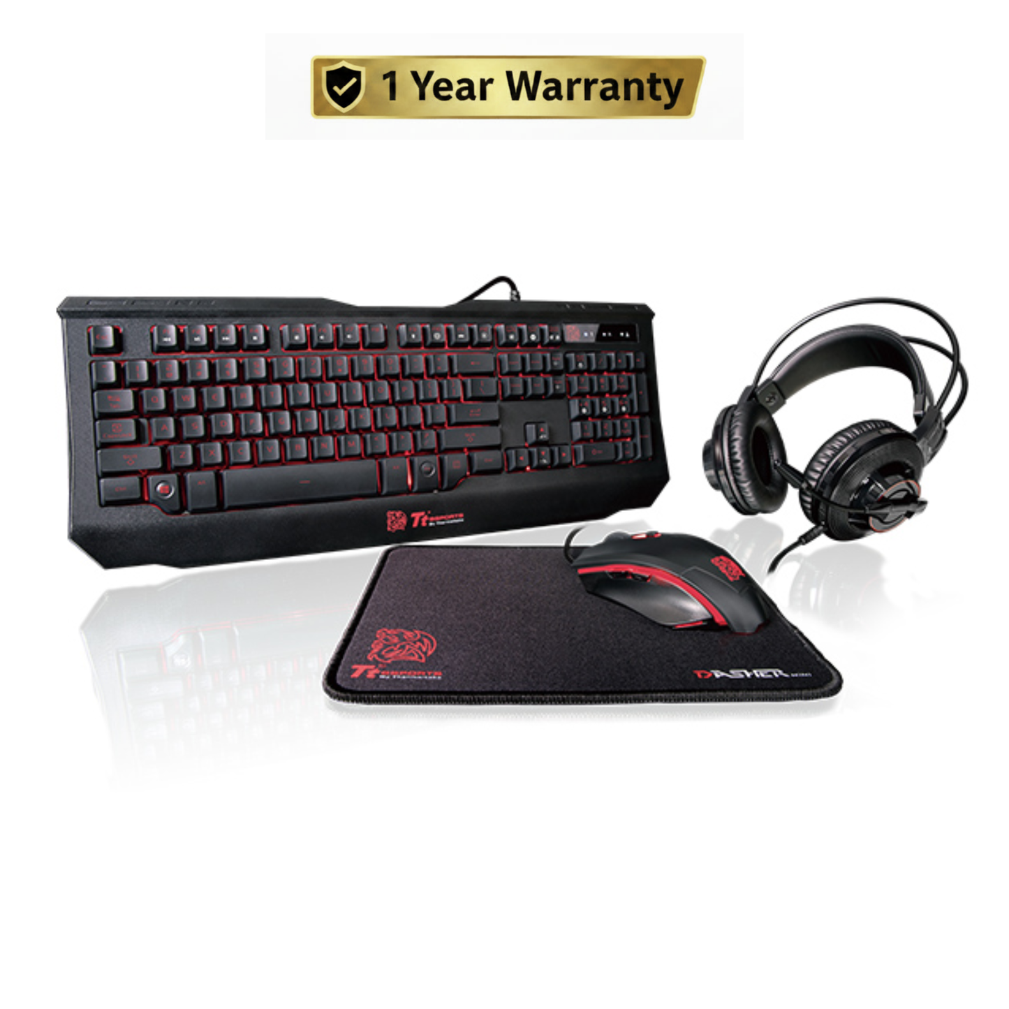 TT Knucker 4-in-1 Gaming Kit – Gaming Keyboard, Mouse, Headset & Mousepad Combo