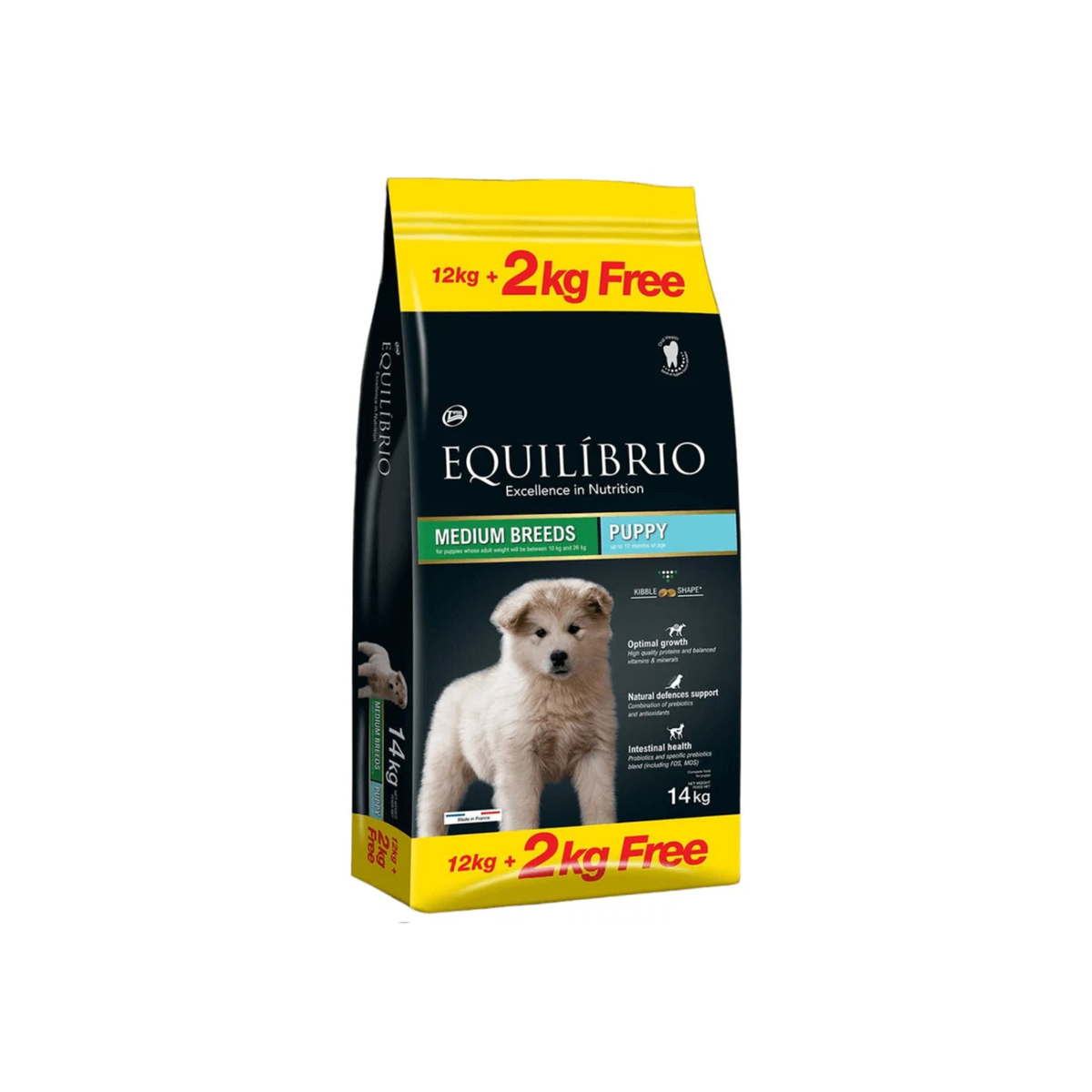 Equilibrio - Medium Breed, Puppy Dry Dog Food, With Chicken - 2kg, 12kg