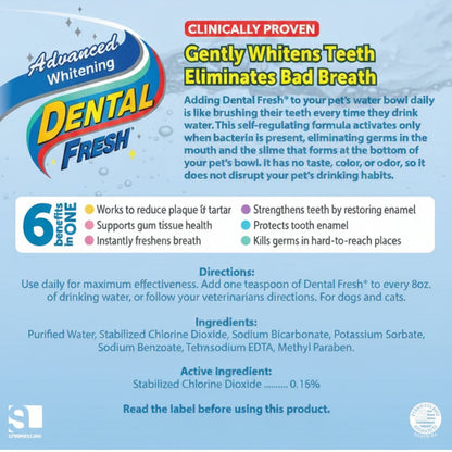 Dental Fresh® Water Additive for Dogs & Cats - Original & Advanced Whitening Formulas