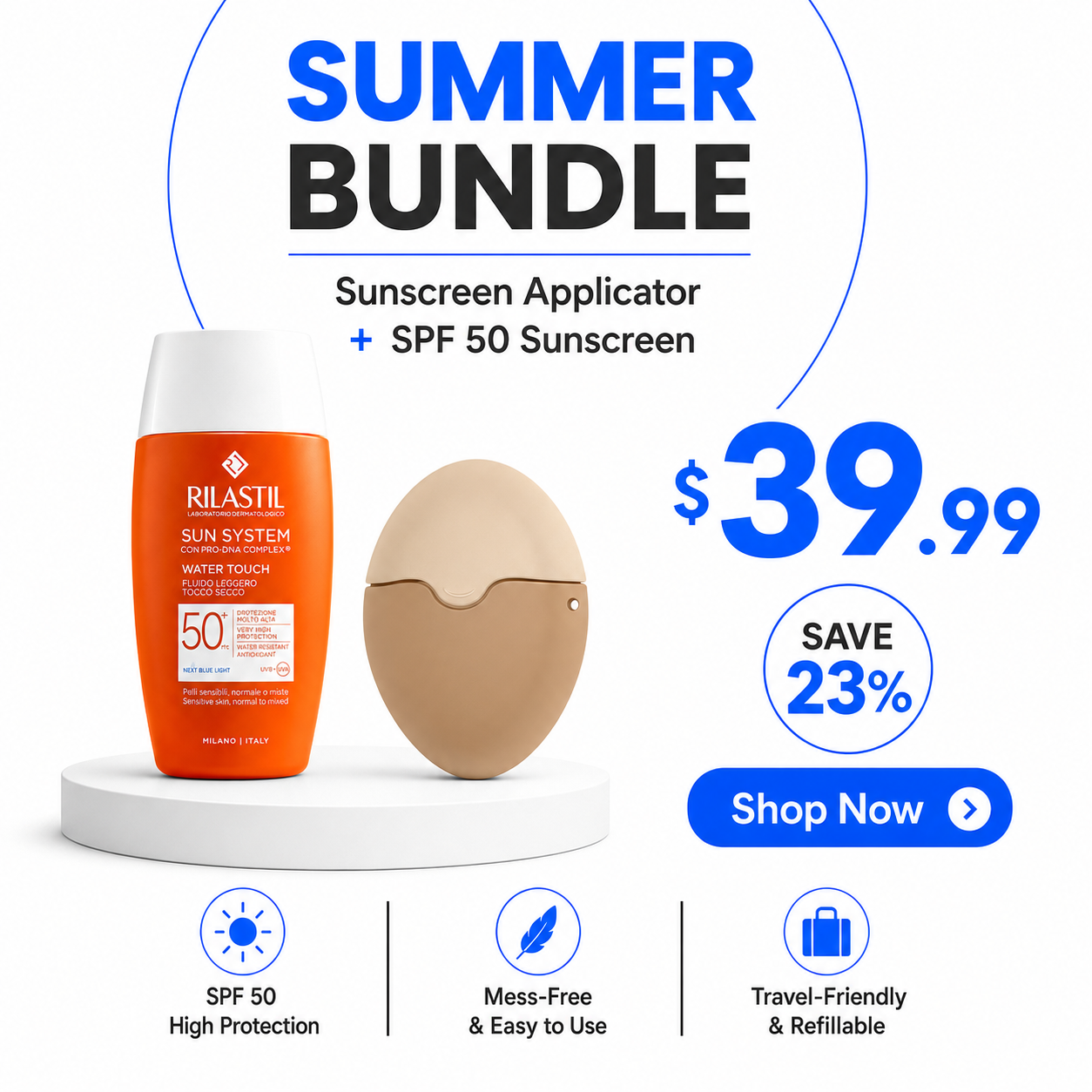 Rilastil SPF 50+ Sunscreen + Refillable Applicator ☀️