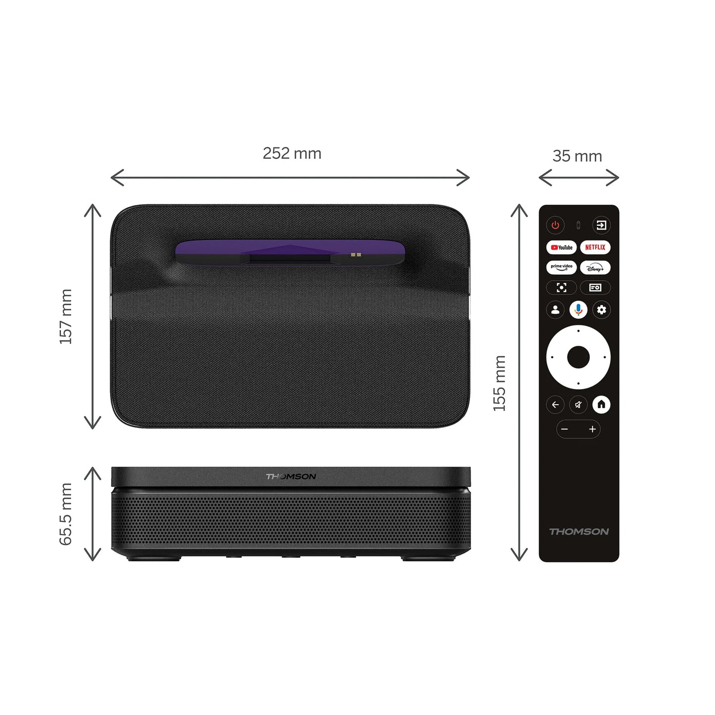 Thomson Ultra Short Throw Projector – Up to 100” Screen (Google TV)