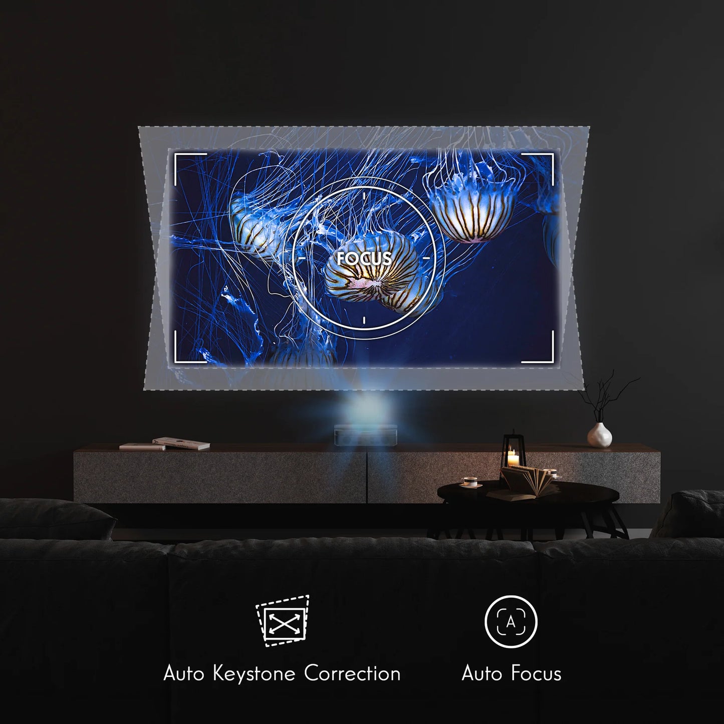 Thomson Ultra Short Throw Projector – Up to 100” Screen (Google TV)