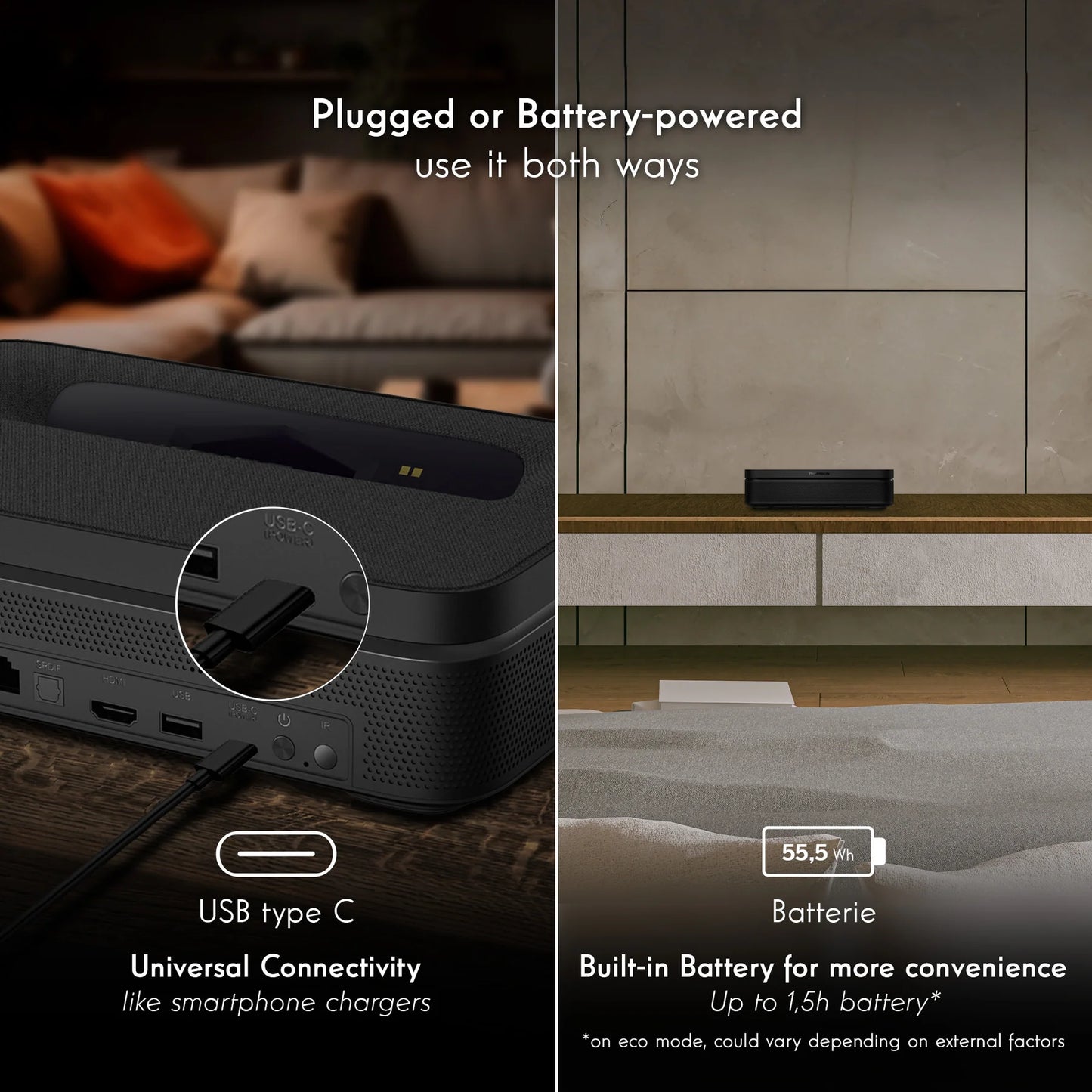 Thomson Ultra Short Throw Projector – Up to 100” Screen (Google TV)