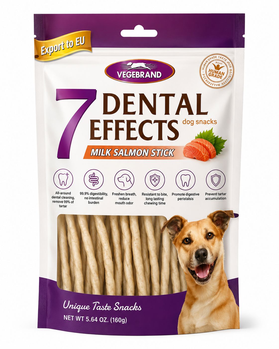 7 Dental Effects Dog Snacks – Avocado, Salmon & Milk Flavors