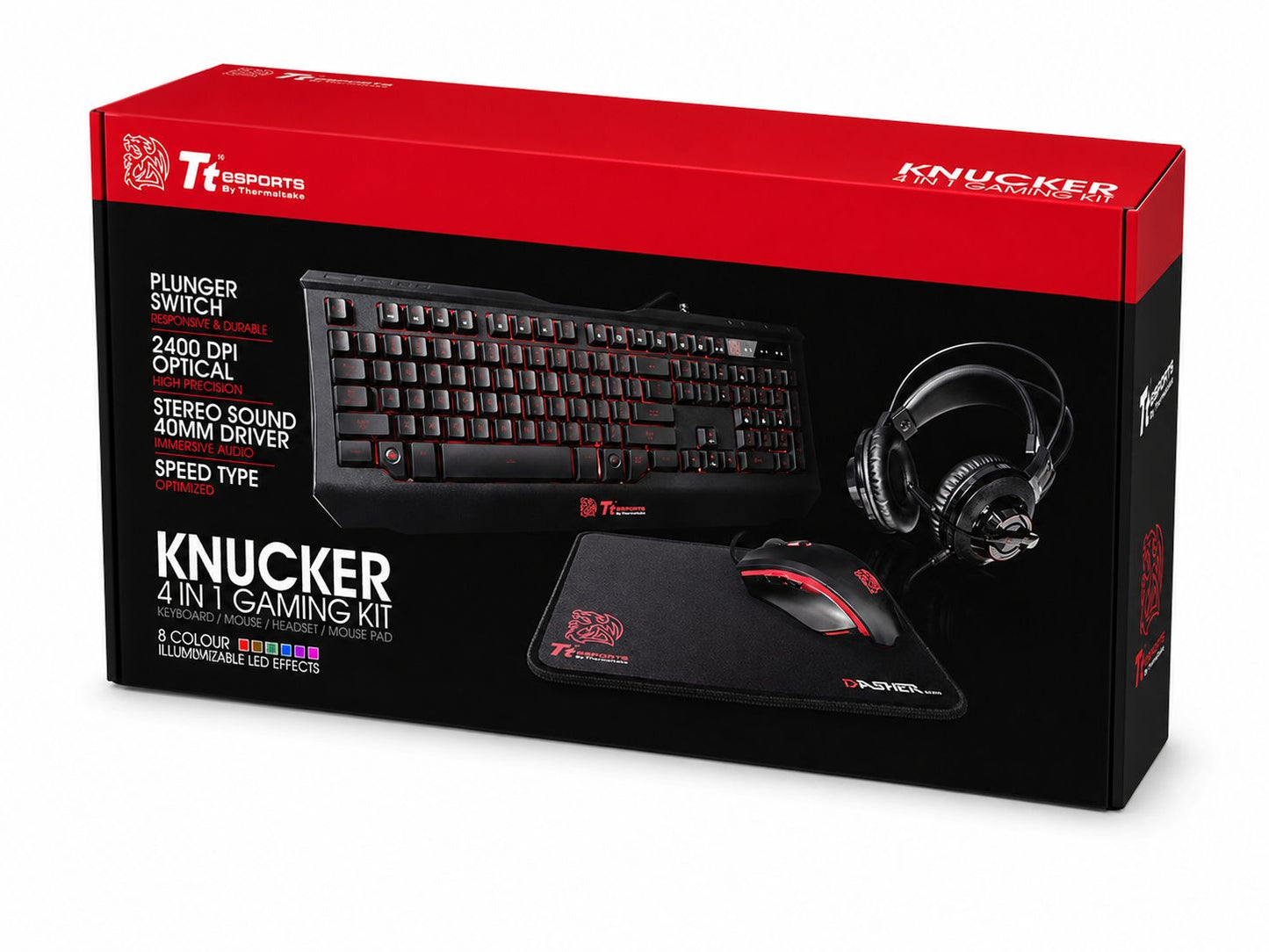 TT Knucker 4-in-1 Gaming Kit – Gaming Keyboard, Mouse, Headset & Mousepad Combo