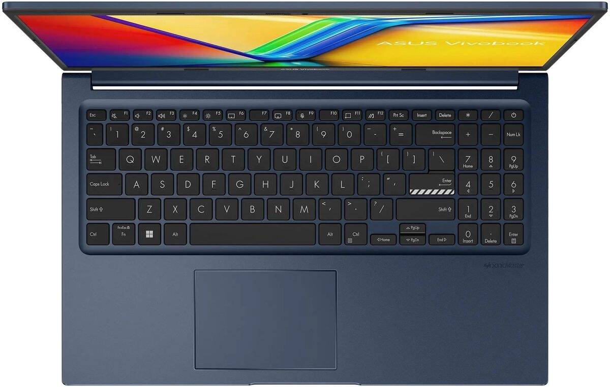 ASUS Vivobook 15 X1504VA Laptop, 15.6" FHD IPS Display, Intel Core i3-1315U Processor, 4GB RAM, 512GB SSD, Intel UHD Graphics, English US Keyboard, No OS, Quiet Blue