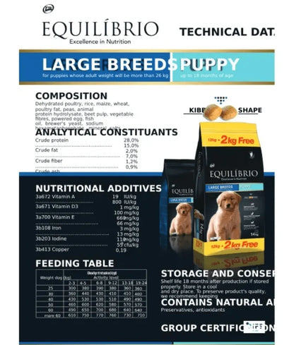 Equilibrio Large Breed puppy Dog Food (2kg-14kg)