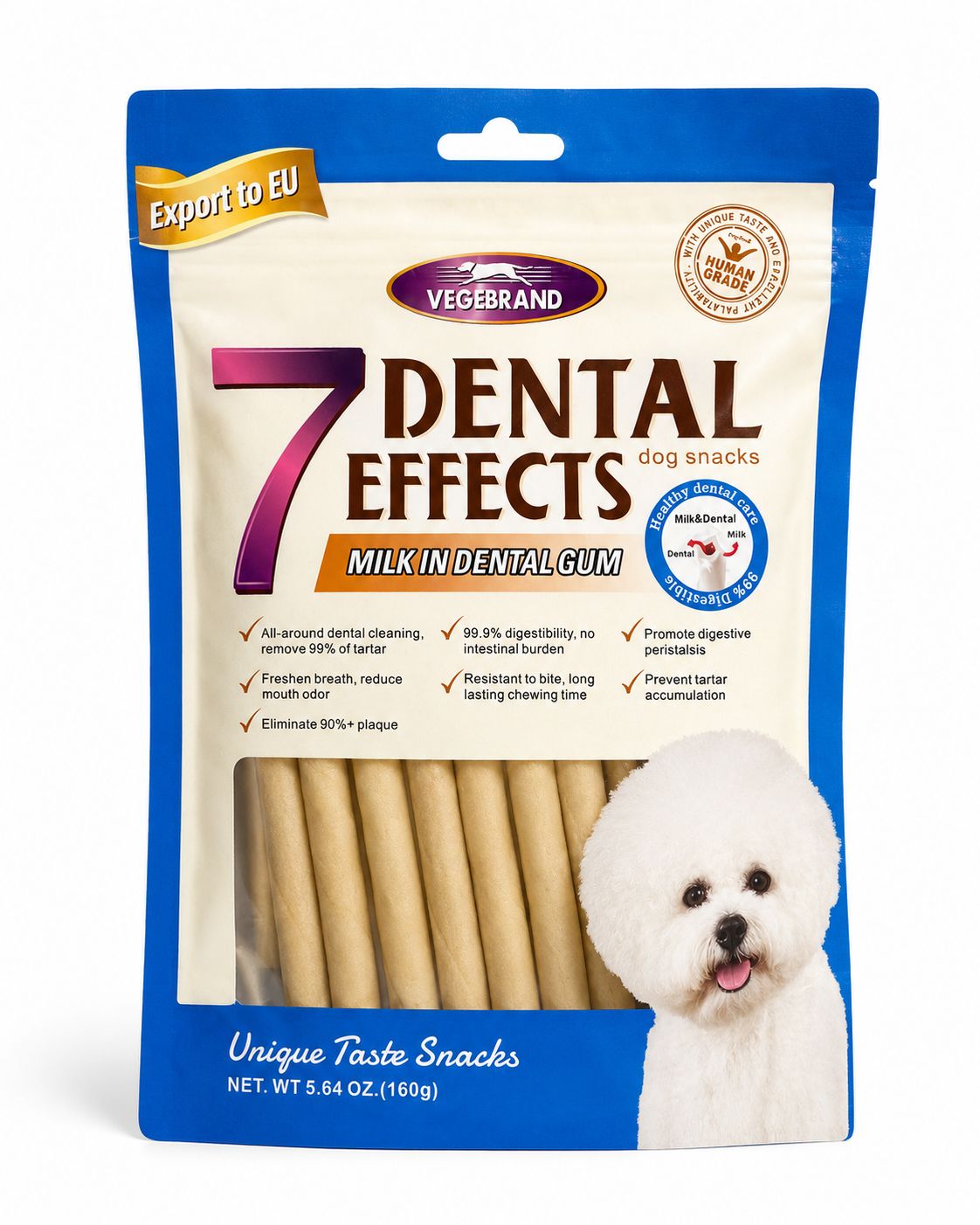 7 Dental Effects Dog Snacks – Avocado, Salmon & Milk Flavors